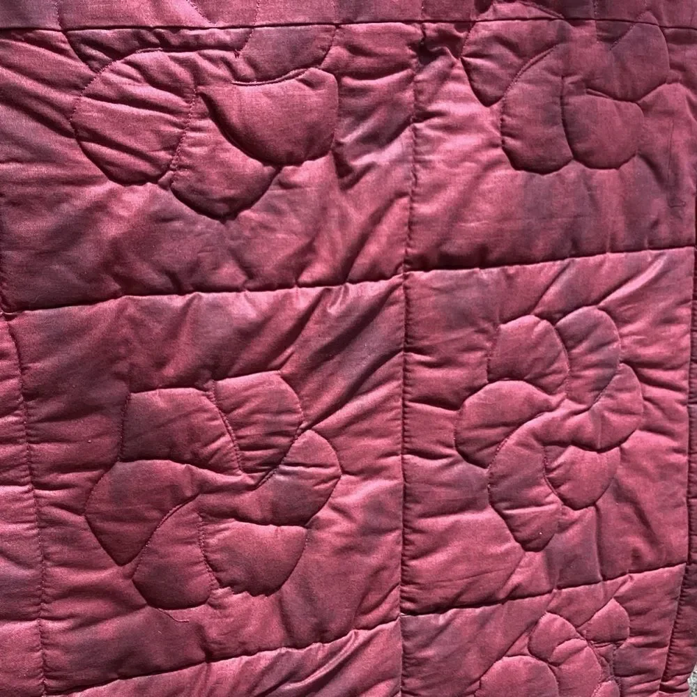 NWT. Hand Crafted Maroon/Wine Mixed Prints Lap Quilt